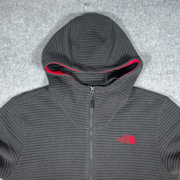 The North Face Hoodie Mens Large Red Grey Full Zip Colorblock Activewear - Picture 9 of 16